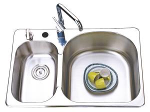 Wholesale OEM ODM Double Bowl Kitchen Sink SUS304 Stainless Steel Kitchen Sink Press Kitchen Sink With Faucet from china suppliers
