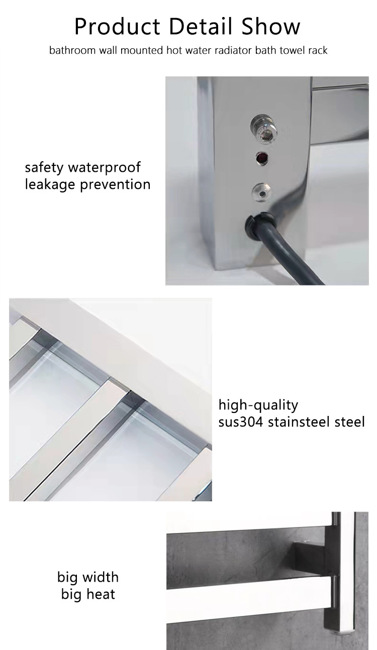 45-50W Bathroom Hardware Sets , Electric Wall Mounted Towel Warmer Rack