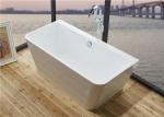 Acrylic Resin Square Freestanding Bathtub Contemporary Small Freestanding Bath