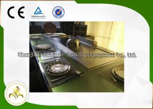 Wholesale Green Light Glass Teppanyaki Hibachi Grill , Steel Frame Gas Flat Top Grill from china suppliers