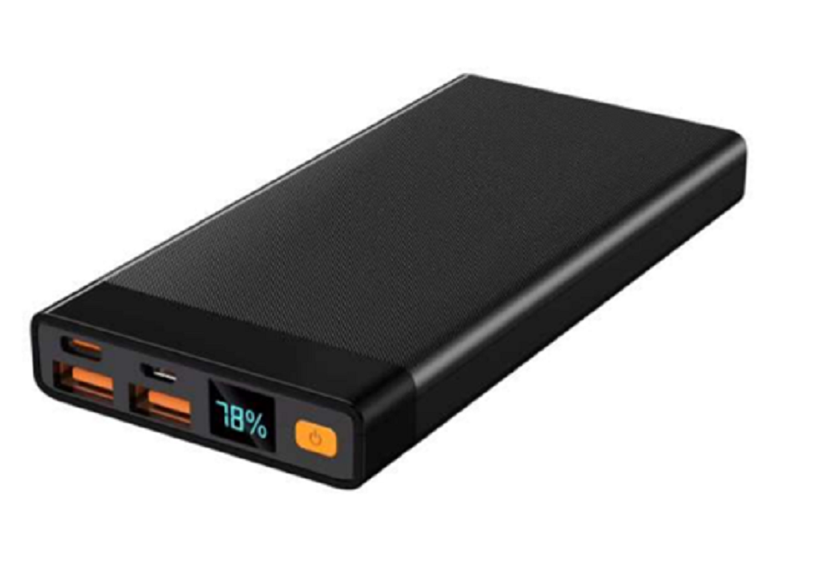 10000mAh Slim Power Bank,PD 22.5W,Type-C & USB-A, Black/White