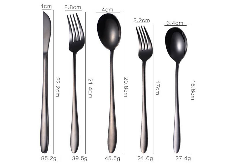 Five Piece Kitchen Household Items Western Stainless Steel Fork And Spoon Set Gift Box