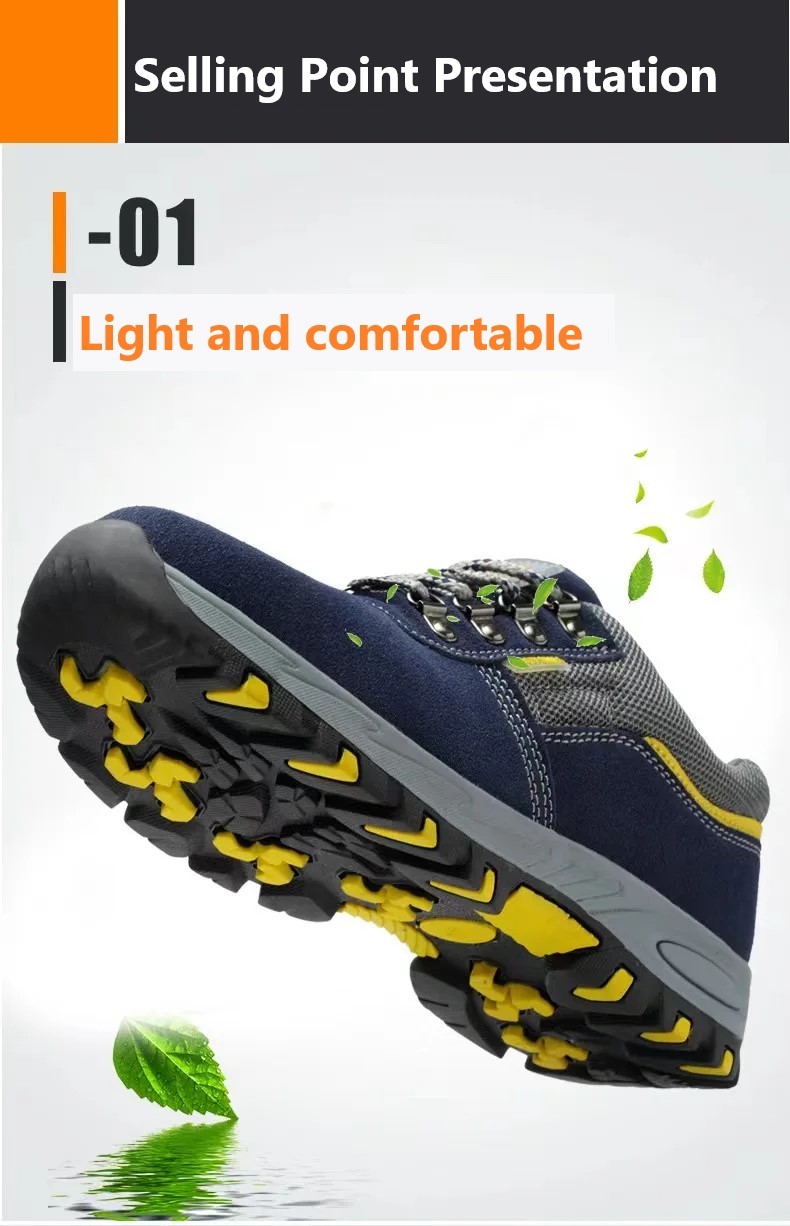 Best-Selling Anti-Odor Leather Anti-Crushing Anti-Puncture Men'S Labor Safety Steel Head Shoes Anti-Slip Labor Protectio