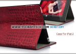 Crocodile Skin iPad 2 Leather Hard Case - Red