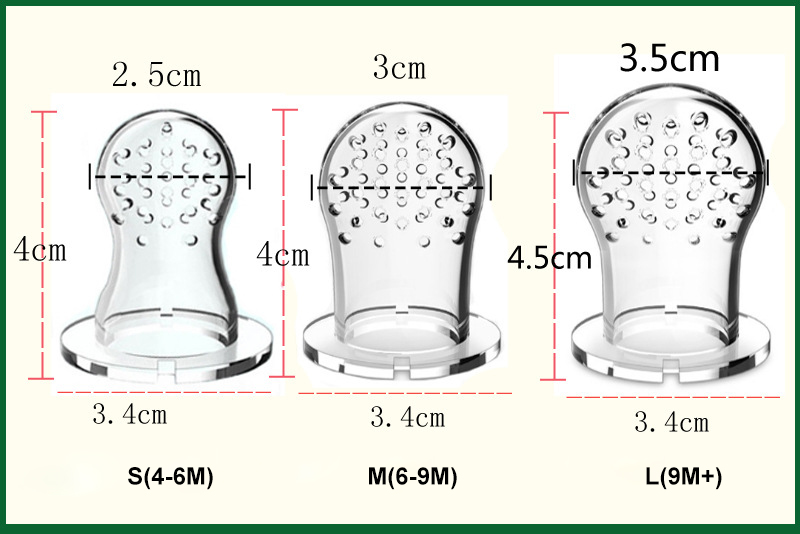 DOT Pattern Baby Silicone Food Feeder Pacifier Feeder For Infants With Fresh Fruit Pouches