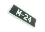 Business Badges Clothes Soft PVC Patches Square Shape 70x25x2mm Black And White