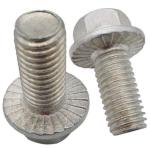 DIN6921 Gr8.8 Hexagon Flange Head Bolts For Machine White Zinc Material