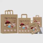 Custom Logo European Style Tote Gift Paper Bag With Handle Paper Food Shopping
