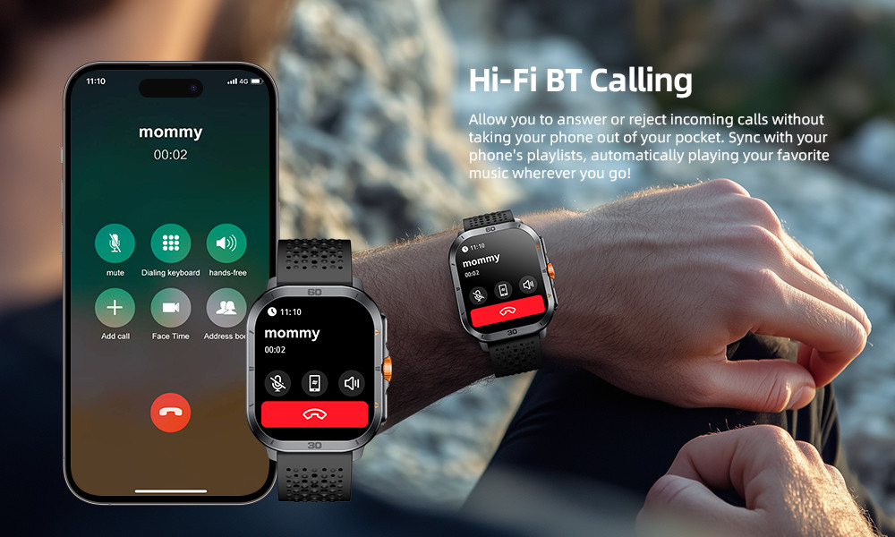 KW285 2.01" Square Shape Smart Watch Bluetooth Calling For Light Exercise