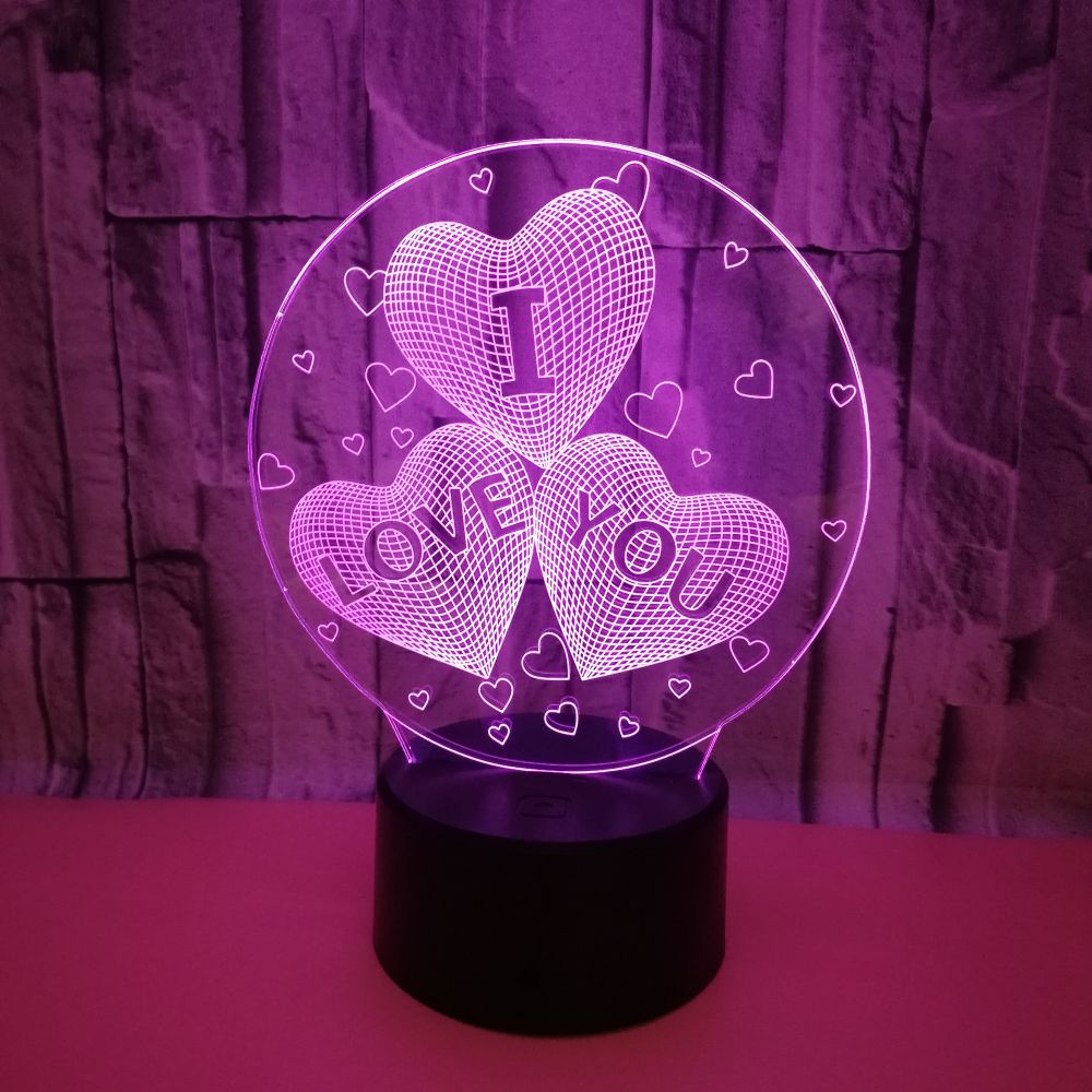 Valentine's Day gift I LOVE YOU Colorful 3D night Lights Acrylic Visual LED Gradient table lamp