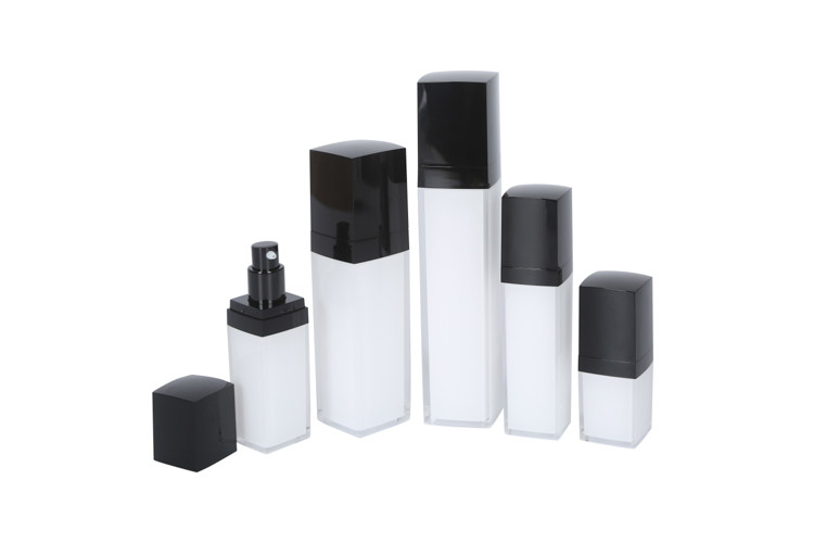 Square Acrylic Cosmetic Packaging Set 15-30-50-100-120ml Lotion Essence Bottle 15-30-50g Cream Jar