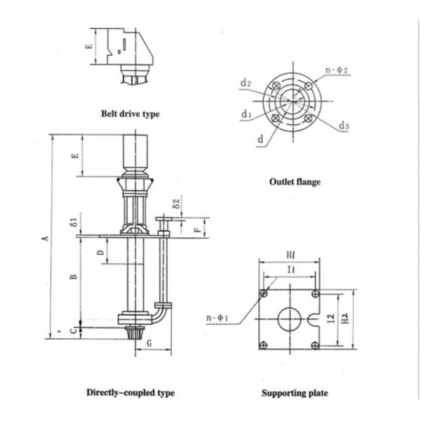 Blue Heavy Duty Vertical Shaft Pump Sand Mining Pump With Support Plate