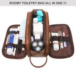 Bathroom Men PU Leather Toiletry Wash Bag Travel Shaving Dopp Kit Water