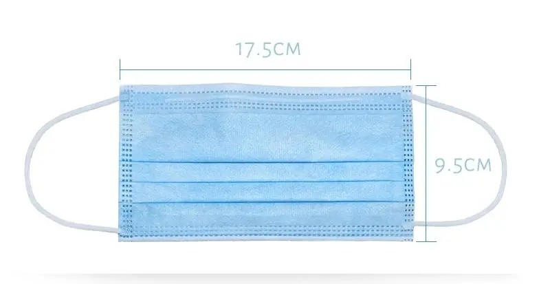 3 Ply Doctor Nurse Face Mask Non Woven Fabric Disposable Surgical Mask