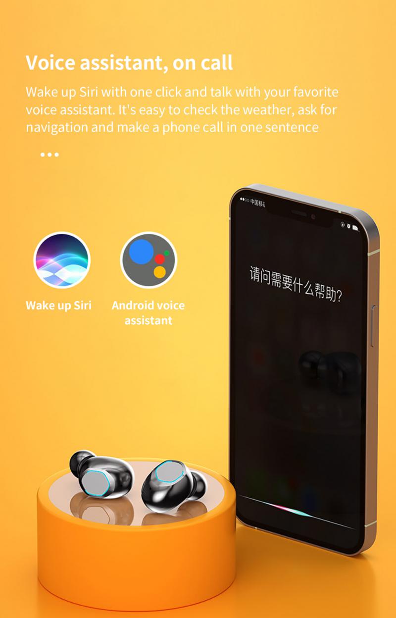 2000mAh Power Bank True Wireless Stereo Earphone with HD Voice AB5616A3 Chipset Model