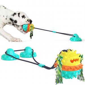 Wholesale Natural Rubber Dog Chew Toy TPR Indestructible Suction Dog Tug Of War Toy from china suppliers