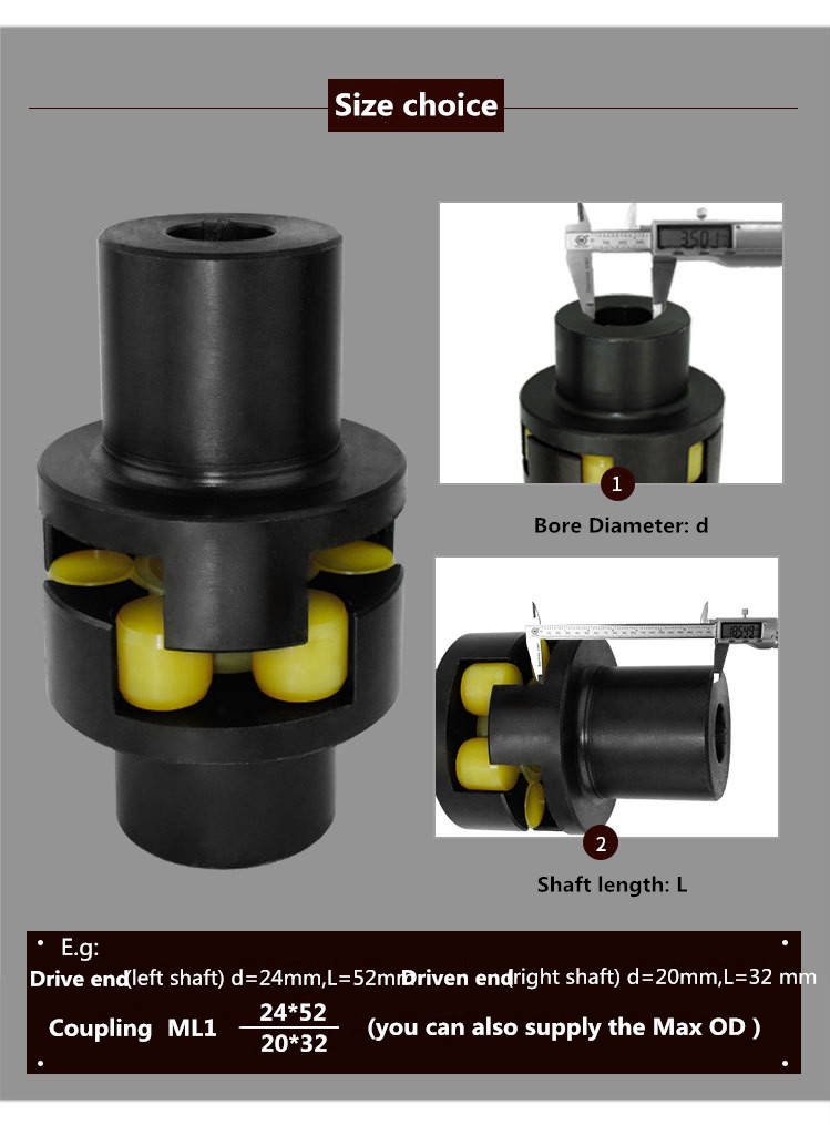 ML9 S230 Shaft Jaw Type Flexible Coupling Standard For Conveyor