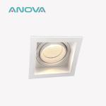 Aluminum Square Recessed Spotlight 90° Rotation 20° Tilt Deep Anti-Glare For