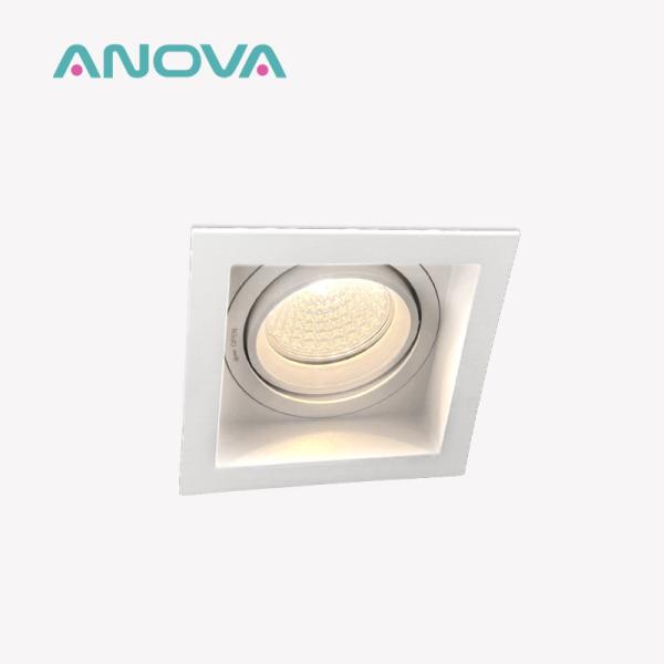 Aluminum Square Recessed Spotlight 90° Rotation 20° Tilt Deep Anti-Glare For