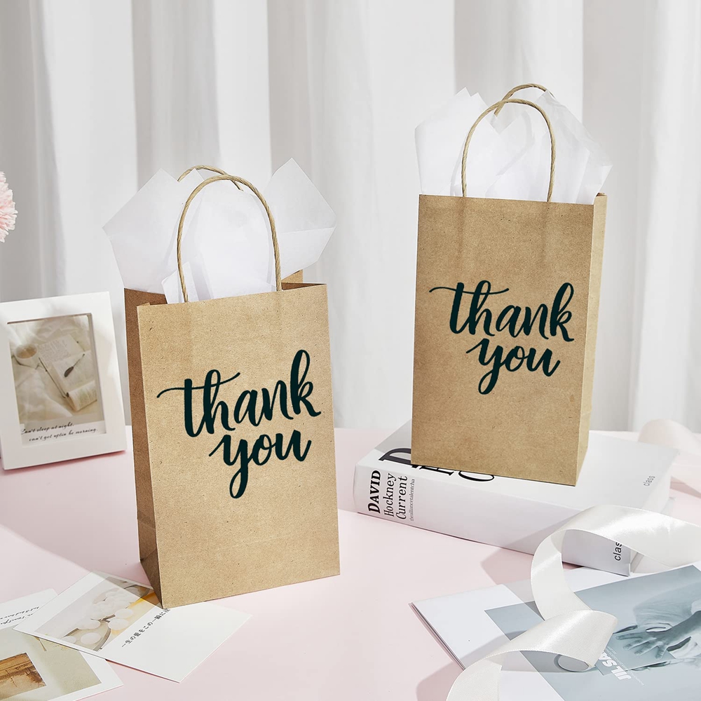 Customized Logo Zhejiang Personalized Design Custom Picture Kraft Paper Bags With Thank You