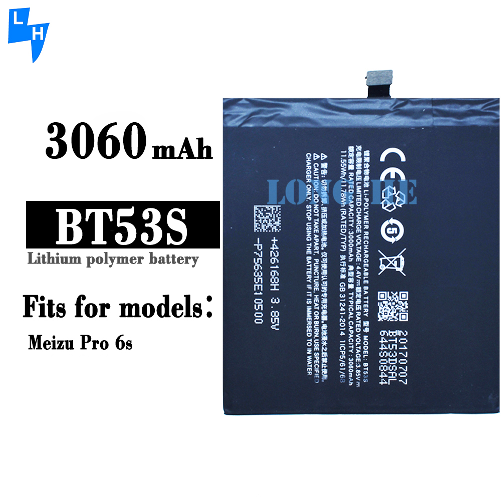High Capacity Battery for MEIZU Pro 6s 3.85V 3060mAh BT53S Rechargeable