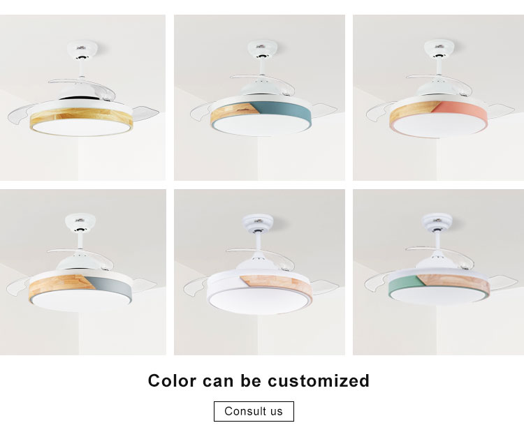 Elegant 42 Inch Chandelier Hidden Blade Ceiling Fan with 2- and Dimmer Compatibility