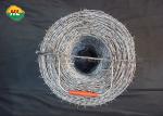 Galvanised Steel 100m Barbed Wire , 1.6mm Reverse Twist Barbed Wire