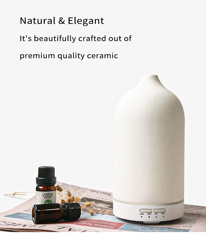 PP Ceramic Essential Oil Ultrasonic Aroma Humidifier Capacity 51-100ml