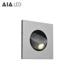 Square modern 350degree flexibility gold reading light 3W headboard wall lamp