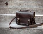 Vintage Bags Vegetable Tanned Leather Briefcase Big Leather Cambridge Bag