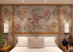 Embossed Silver Retro Vintage Style Wallpaper Floral Pattern For Living Rooms