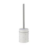Round shape ceramic bathroom accessories set white color with acrylic decor