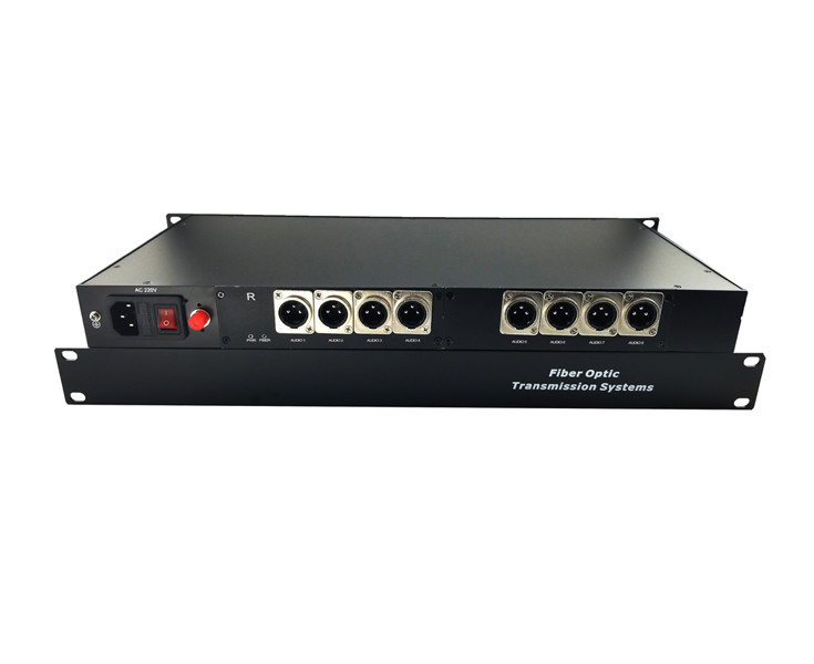 8 Channel Forward XLR Balanced Audio to Fiber Converter,broadcasts quality audio signals up to 12.5 miles of single-mode