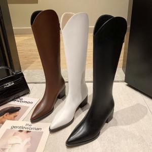 Wholesale 1168-16 European And American Sexy Pointed-Toe Boots Thick Heels Were Thin Wild Long-Tube Women'S Boots Net Red Temperam from china suppliers