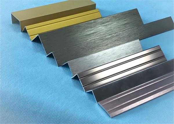 Quality Customized Length Aluminium Floor Strips / Aluminum Extrusion Trim For Ceramic Decoration for sale