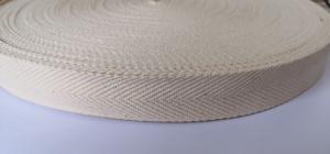 Wholesale 2.5 Cm Flat Elastic Rope Beige Cotton Herringbone Knit Webbing Non Elastic from china suppliers