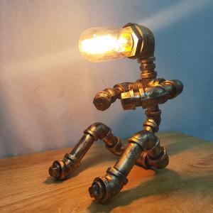 Wholesale Vintage Table Lamps Retro Water Pipe Robot Desk Lamp Home Deco Industrial Lamp(WH-VTB-24) from china suppliers