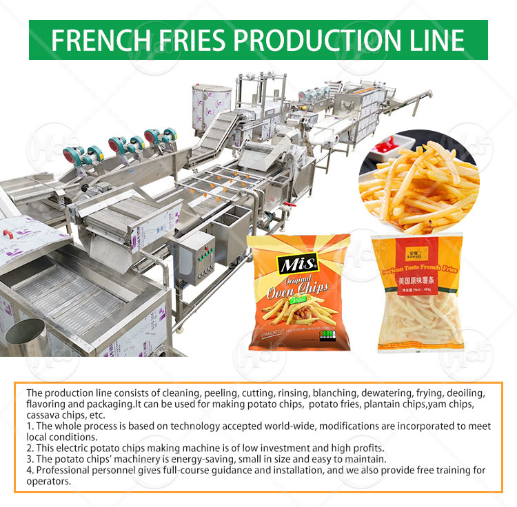 Continuous Chips Production Line French Fries Production Line Automatic