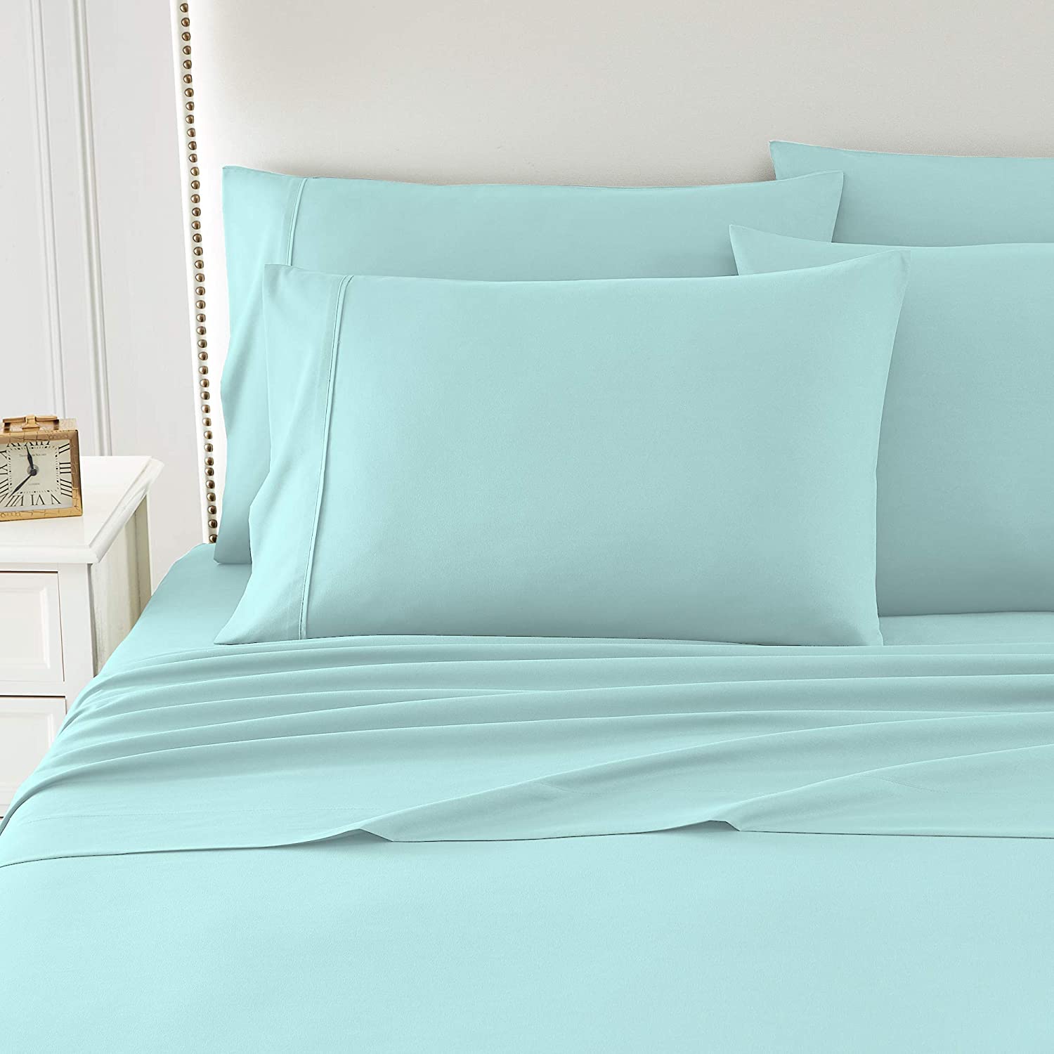 6 PC Super Soft Microfiber Bedding Set Wrinkle Fade Resistant for 14'' Deep Pocket