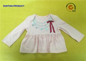Fashion Necklace Screen Print Tee  Long Sleeve Envelop 100% Cotton Baby Girl Top