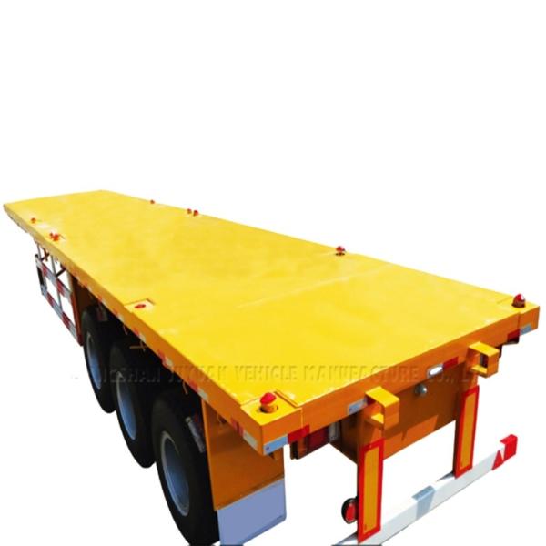54000kgs Max Payload Steel 40ft 12pcs Twist Lock Container Flatbed Semi Truck
