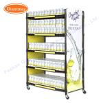 4 Tiers Metal Rack Beverage Floor Soft Drink Pegboard Store Displays