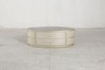 Elegant Wood Top Coffee Tea Table Modern Wood Stainless Steel Frame Matte Finish