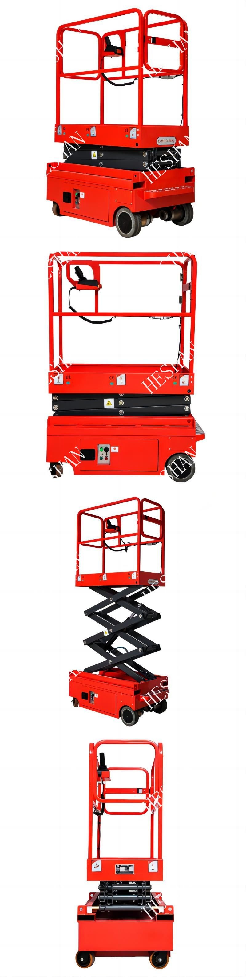 Lightweight Small Electric Hydraulic Scissor Lift 300kg 3.9M Self Propelled