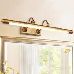 Adjustable Retro Bathroom LED Mirror Light Bronze Carved Bathroom Cabinet Vanity