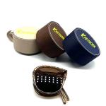 PU Leather Circular Foldable Sunglasses Case Round Glasses Storage Box