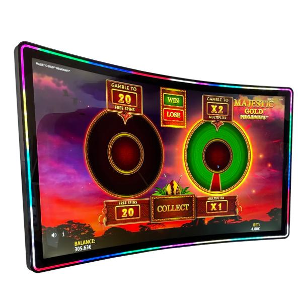Industrial Grade Outdoor LCD Touchscreen Monitor 32'' C Type LED Halo Curved Display High Brightness