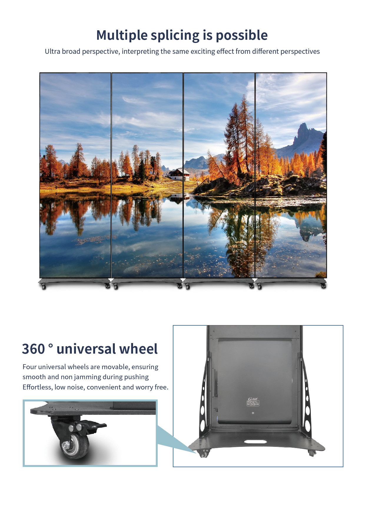High Resolution Indoor Poster Advertising Led Screen Large Stand Digital Billboard