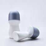 Unique Shape Refillable Rollerball Bottle Gray Cap White Body