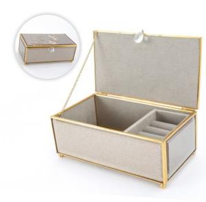 Wholesale Beautiful Mirrored Glass Jewellery Box With Compartments , Glass Jewelry Storage Box from china suppliers